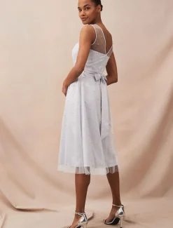 Dresses^Phase Eight Evadine Pearl Embellished Tulle Dress Mineral