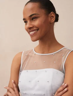 Dresses^Phase Eight Evadine Pearl Embellished Tulle Dress Mineral