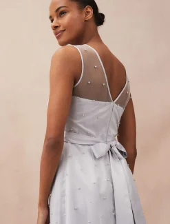 Dresses^Phase Eight Evadine Pearl Embellished Tulle Dress Mineral