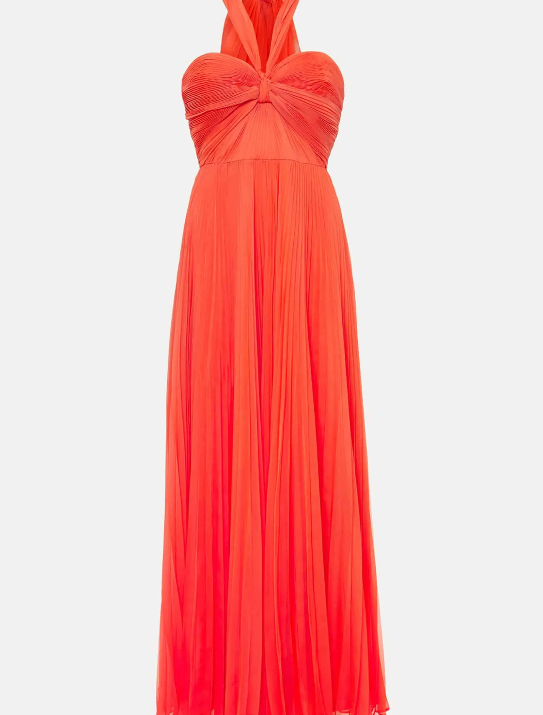 Dresses^Phase Eight Evangeline Pleated Halterneck Maxi Dress Coral