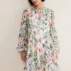 Dresses^Phase Eight Everleigh Chiffon Floral Mini Dress Ivory/Multi