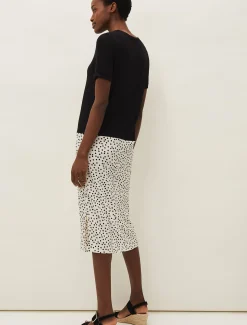 Dresses^Phase Eight Fae Colourblock Spot Dress Black/Ivory