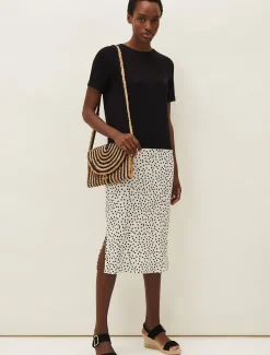 Dresses^Phase Eight Fae Colourblock Spot Dress Black/Ivory