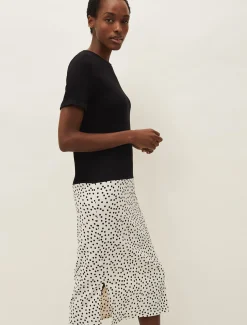 Dresses^Phase Eight Fae Colourblock Spot Dress Black/Ivory