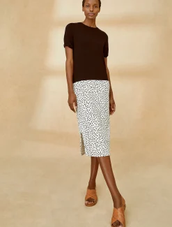 Dresses^Phase Eight Fae Colourblock Spot Dress Black/Ivory