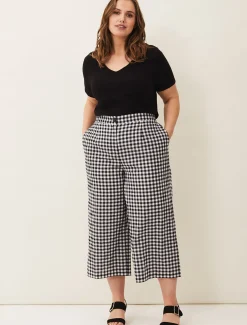 Trousers & Shorts^Phase Eight Fae Gingham Culotte Black/White