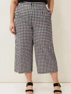 Trousers & Shorts^Phase Eight Fae Gingham Culotte Black/White