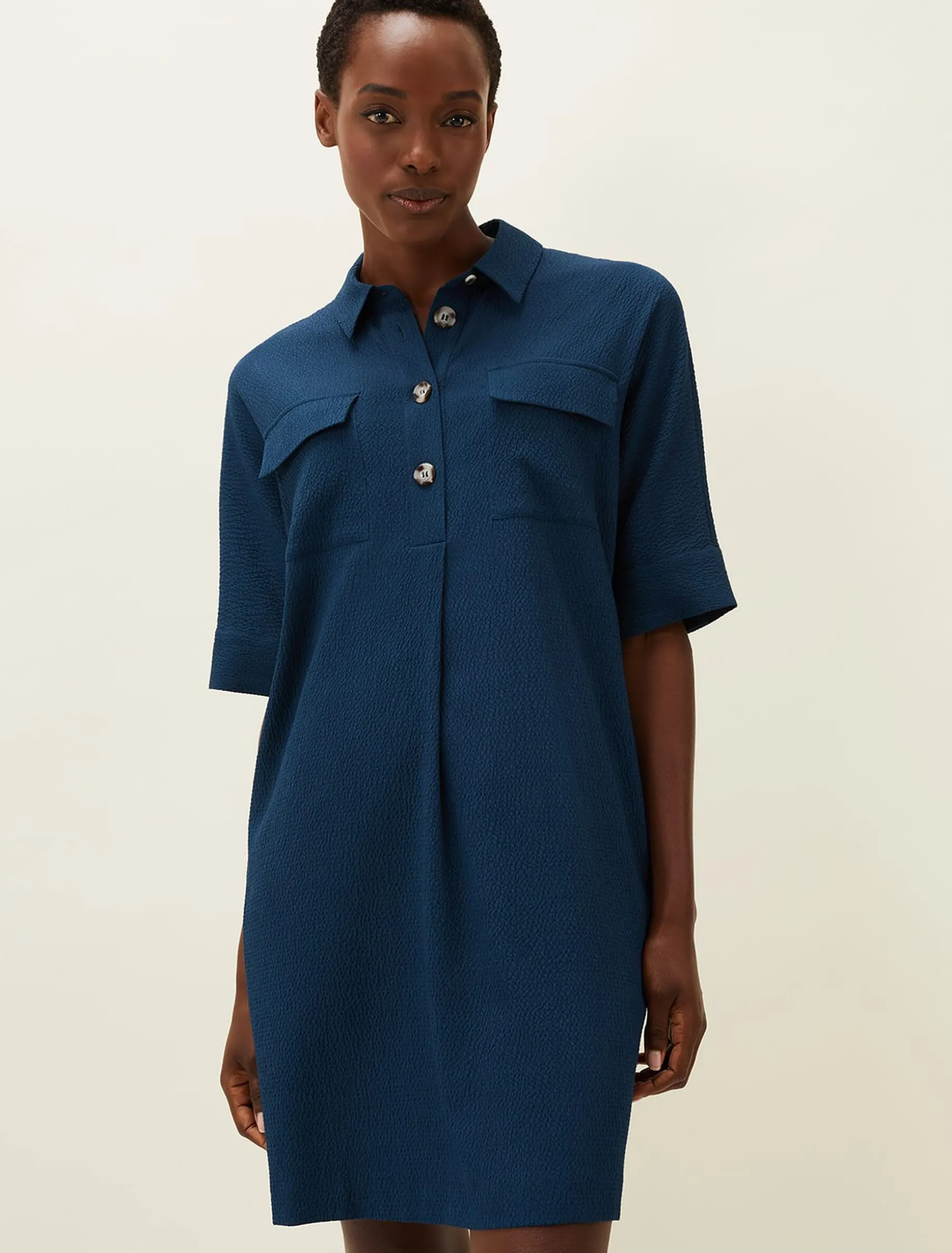 Dresses^Phase Eight Faye Textured Tunic Dress Teal