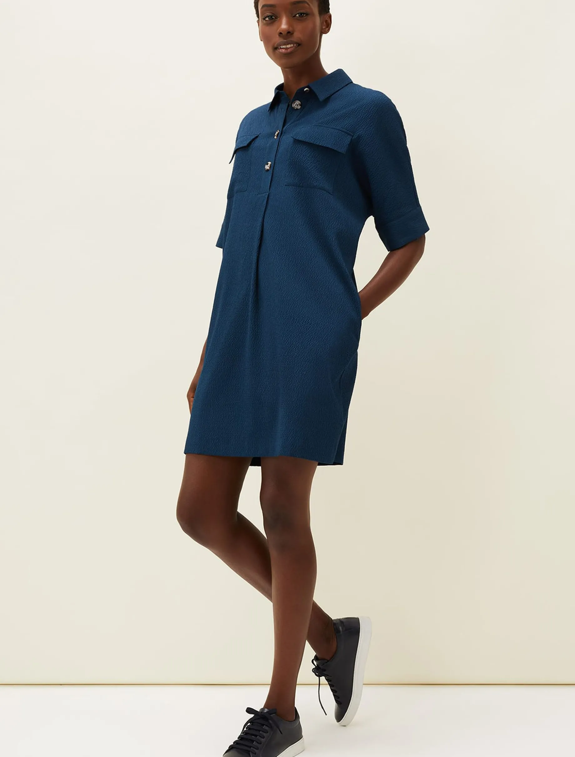 Dresses^Phase Eight Faye Textured Tunic Dress Teal