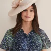 Fascinators & Hats^Phase Eight Feather Flower Large Disc Fascinator Oyster