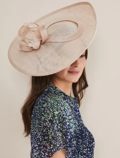 Fascinators & Hats^Phase Eight Feather Flower Large Disc Fascinator Oyster