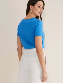 Tops & T-Shirts^Phase Eight Filipa Cotton Top Bright Blue