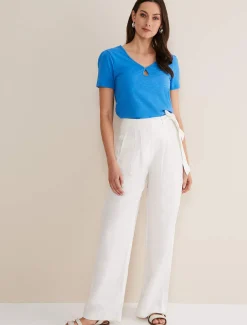 Tops & T-Shirts^Phase Eight Filipa Cotton Top Bright Blue