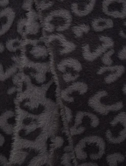 Scarves & Ponchos^Phase Eight Fiona Leopard Print Fluffy Scarf Charcoal