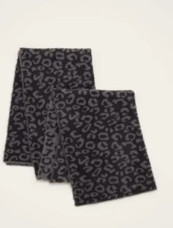 Scarves & Ponchos^Phase Eight Fiona Leopard Print Fluffy Scarf Charcoal