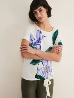 Shirts & Blouses^Phase Eight Fiorella Tie Front Top Ivory
