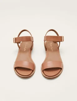 Flats^Phase Eight Flat Buckle Sandal Tan