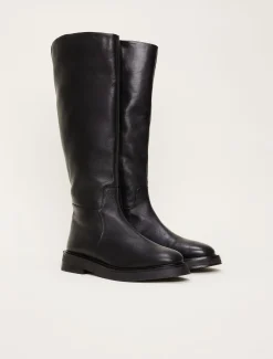 Boots^Phase Eight Flat Knee High Boot Black