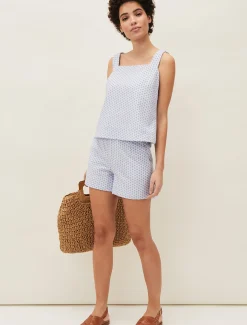 Trousers & Shorts^Phase Eight Flora Broderie Short White/Blue