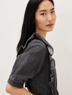 Dresses^Phase Eight Flora Denim Frill Jumpsuit Grey