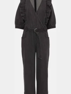 Dresses^Phase Eight Flora Denim Frill Jumpsuit Grey