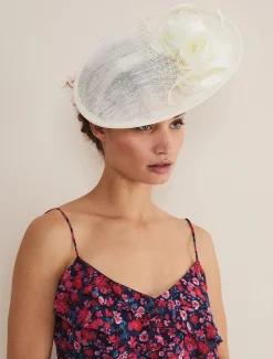 Fascinators & Hats^Phase Eight Floral Under Brim Fascinator Ivory