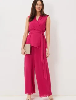 Trousers & Shorts^Phase Eight Florentine Chiffon Trousers Magenta Pink