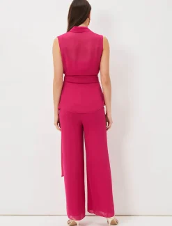 Trousers & Shorts^Phase Eight Florentine Chiffon Trousers Magenta Pink