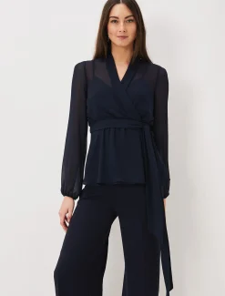 Tops & T-Shirts^Phase Eight Florentine Co-Ord Top Navy