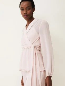 Tops & T-Shirts^Phase Eight Florentine Semi-Sheer Wrap Top Antique Rose