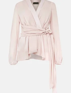 Tops & T-Shirts^Phase Eight Florentine Semi-Sheer Wrap Top Antique Rose