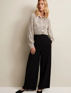 Trousers & Shorts^Phase Eight Florentine Wide Leg Trousers Black