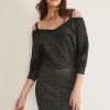 Dresses^Phase Eight Florin Fitted Lurex Column Dress Black/Gold