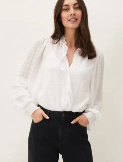 Shirts & Blouses^Phase Eight Florina Ruffle Blouse Ivory