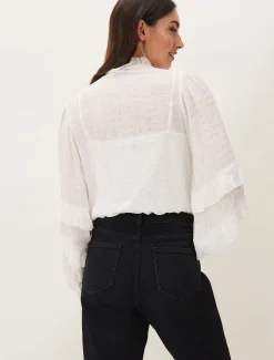 Shirts & Blouses^Phase Eight Florina Ruffle Blouse Ivory