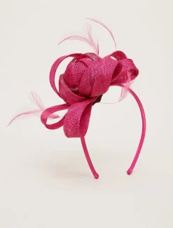 Fascinators & Hats^Phase Eight Flower And Feather Headband Neon Pink
