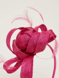 Fascinators & Hats^Phase Eight Flower And Feather Headband Neon Pink