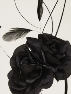Fascinators & Hats^Phase Eight Flower Detail Headband Black