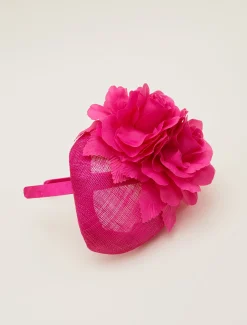 Fascinators & Hats^Phase Eight Flower Detail Pillbox Fascinator Magenta