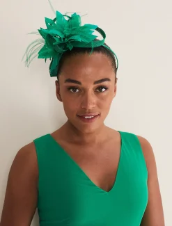 Fascinators & Hats^Phase Eight Flower Headband Green