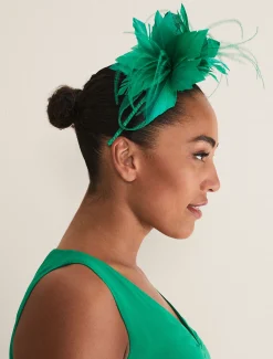 Fascinators & Hats^Phase Eight Flower Headband Green