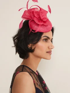 Fascinators & Hats^Phase Eight Flower Pillbox Fascinator Raspberry
