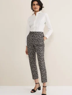 Trousers & Shorts^Phase Eight Fran Cigarette Trousers Black/Stone