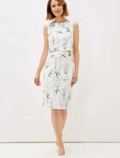 Dresses^Phase Eight Francine Double Layer Scuba Dress Ivory/Multi