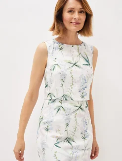 Dresses^Phase Eight Francine Double Layer Scuba Dress Ivory/Multi