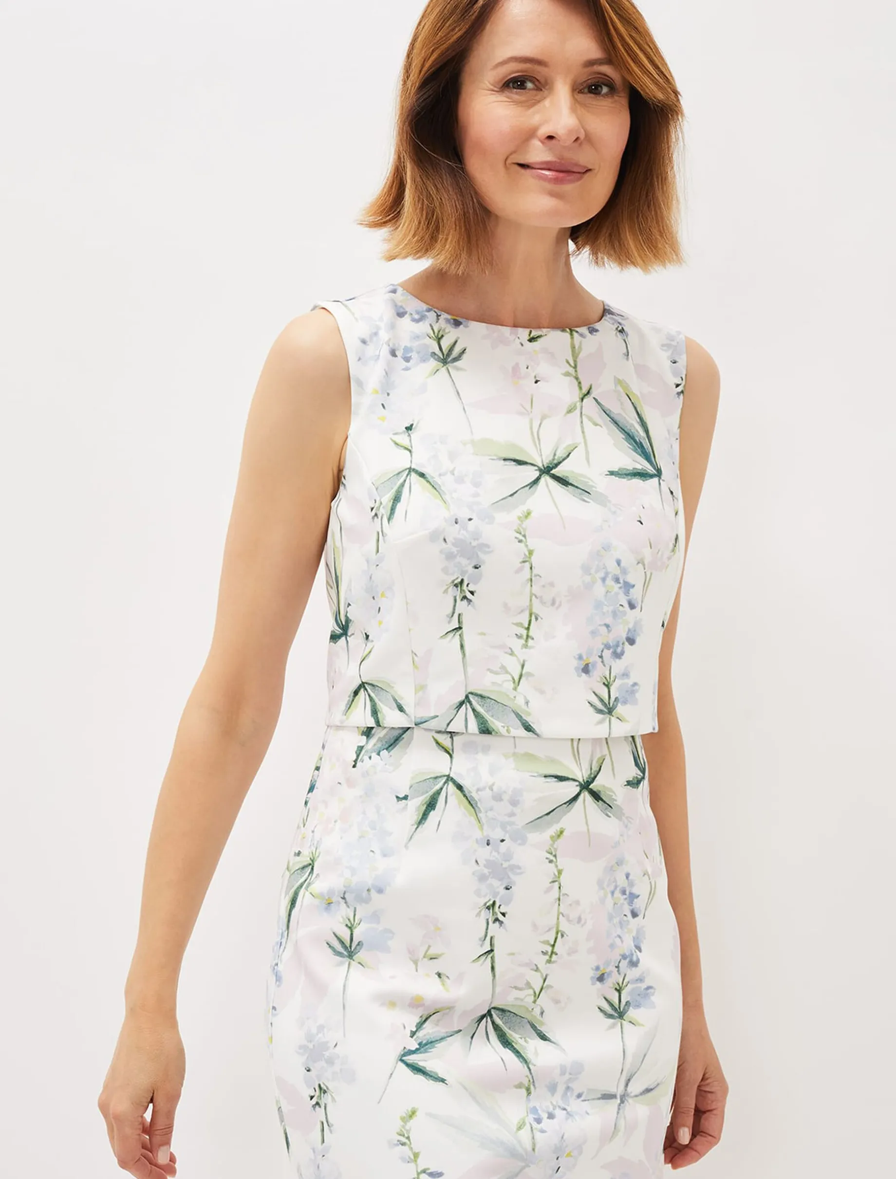 Dresses^Phase Eight Francine Double Layer Scuba Dress Ivory/Multi