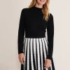 Dresses^Phase Eight Frankie Scallop Hem Dress Black/Ivory