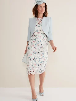 Dresses^Phase Eight Franky Floral Lace Dress Ivory/Multi