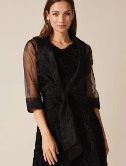 Jackets^Phase Eight Frieda Sheer Organza Shrug Black
