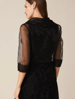 Jackets^Phase Eight Frieda Sheer Organza Shrug Black